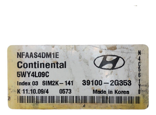 Hyundai Sonata 2009-2010 automático Motor 2.4 PN: 39100-2G353