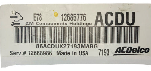 Computadora Chevrolet Trax 1.4l 2018 12685776 (acdu)