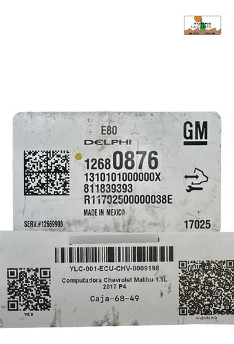 Computadora Chevrolet Malibu 1.5l 2017 12680876 (gm) P4