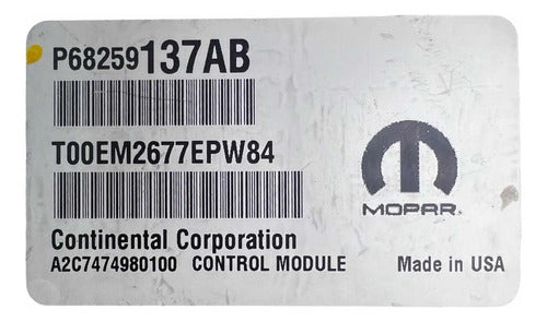 Pcm Computadora Jeep Cherokee 3.2l 2018 P68259137ab