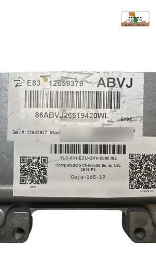 Computadora Chevrolet Sonic 1.6l 2016 12659379 (abvj) P2