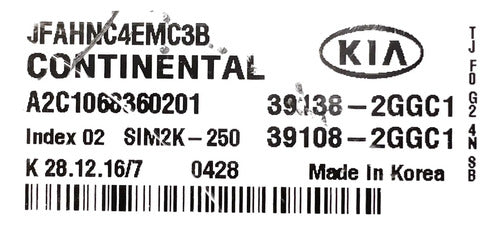 Pcm Computadora Kia Optima 2.4l 16-18 39138-2ggc1 P2