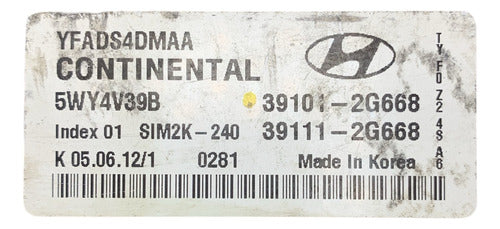Computadora Hyundai Sonata 2.4l 2011-2014 39101-2g668