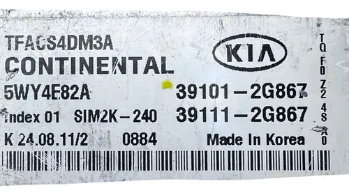 Pcm Computadora Kia Optima 2.4l 11-13 39101-2g867