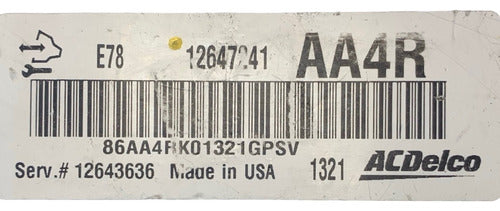 Computadora Chevrolet Cruze 1.4l 2012 Turbo 12647241 (aa4r)