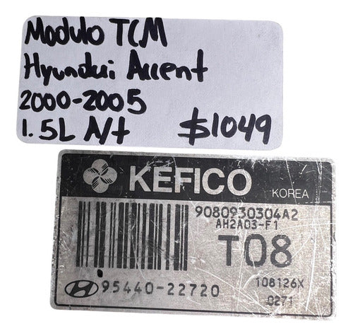 Modulo Tcm Hyundai Accent 1.5l A/t 00-05 95440-22720 (t08)