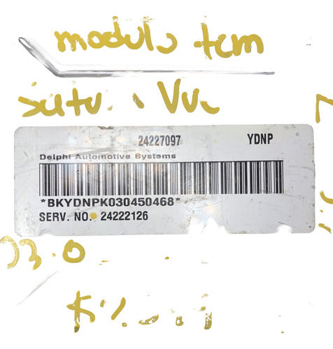 Módulo Tcm Saturn Vue 2.2l 2003-2005 24222126 (ydnp)