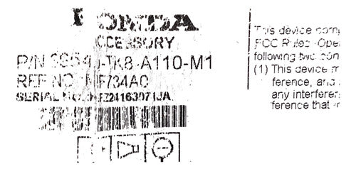 Estéreo Pantalla Honda Odyssey 14-17 39540-tk8-a110-m1 Negro
