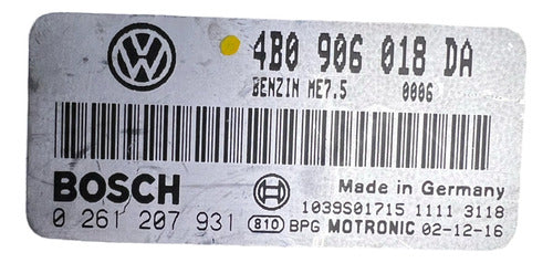 Computadora Vw Passat 1.8l 2003 Turbo 4b0 906 018 Da