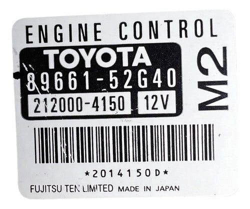 Computadora Toyota Yaris 1.5l 2008 89661-52g40 (m2)