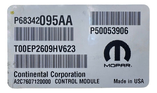 Computadora Jeep Compass 2.4l 2020 P68342095aa