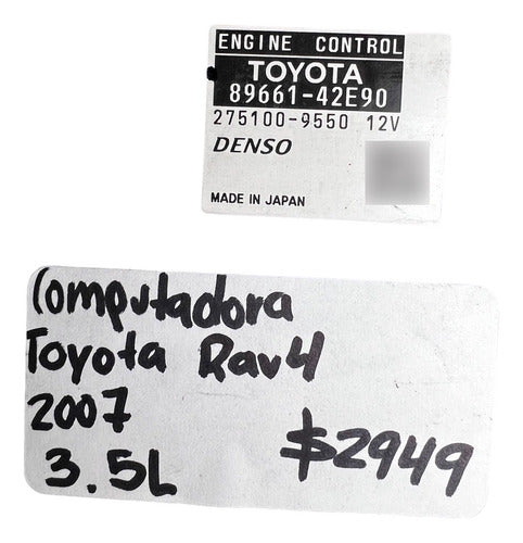 Computadora Toyota Rav4 3.5l 2007 89661-42e90
