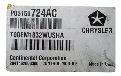 Computadora Dodge Avenger 3.6l A/t 2013 P05150724ac