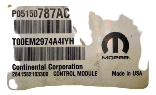 Computadora Dodge Charger 3.6L A/t 2014 P05150787AC