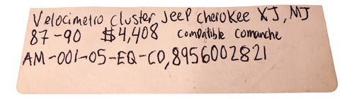Cluster Jeep Cherokee 87-90 Am-001-05-eq-co, 8956002821 Agua