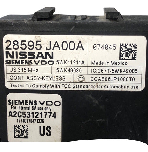 Modulo Entrada De Llave Altima Hibrido 2007-2014 28595 Ja00a