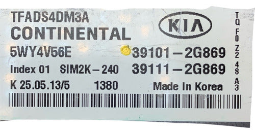Computadora Kia Optima 2.4l 11-13 39101-2g869
