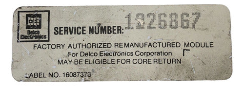 Computadora Chevrolet Cavalier 1985-1986 2.0l 1226867