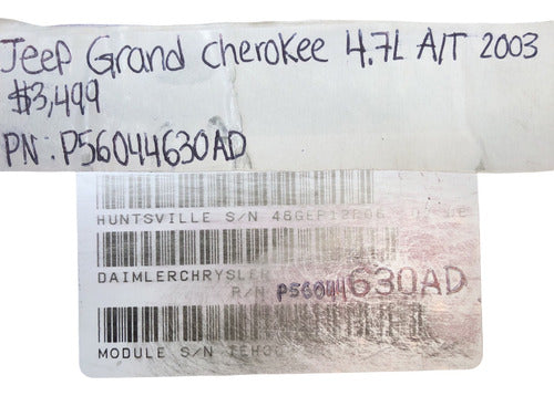 Computadora Jeep Grand Cherokee 4.7l A/t 2003 P56044630ad