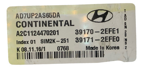 Computadora Hyundai Elantra 2017 2.0l 39170-2efe1 (7fe1)