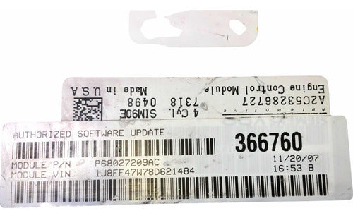 Computadora Jeep Patriot 2.4l 2007-2008 P68027209ac