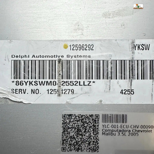Computadora Chevrolet Malibu 3.5l 2005 12596292 (yksw)