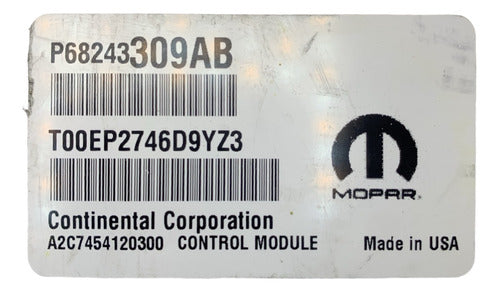 Computadora Dodge Charger 3.6L A/t 16-17 P68243309AB