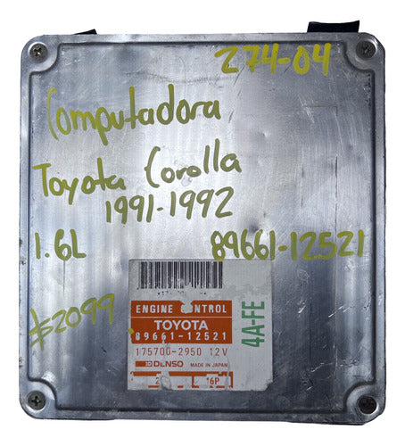 Computadora Toyota Corolla 1.6l 91-92 89661-12521