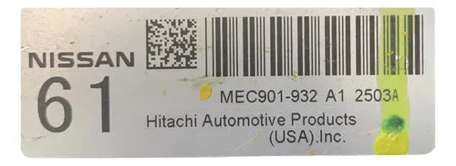 Pcm Computadora Nissan Versa 1.8l 2012 Mec901-932 A1 (61)