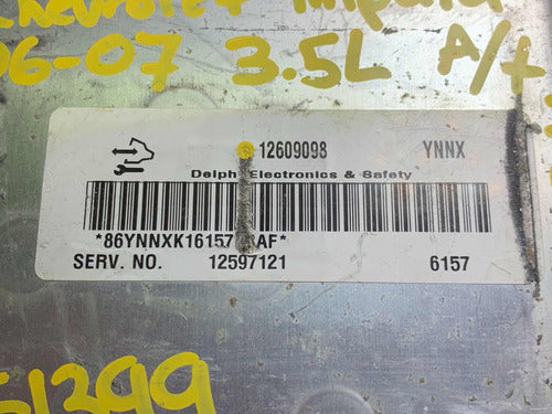 Computadora Chev Impala 3.5l A/t 2006-2007 12609098 (ynnx)