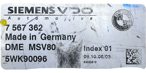 Computadora Bmw 328i 3.0l 07-10 7 567 362