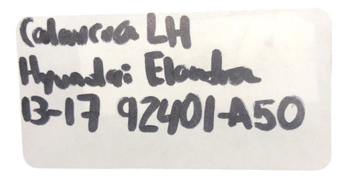 Calavera Lh Hyundai Elantra 13-17 92401-a50 Izquierdo/conductor Rojo