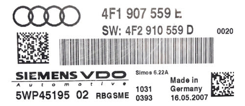 Computadora Audi A6 3.2l 06-08 4f1 907 559 E