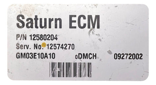 Computadora Saturn Ion 2003 2.2l 12574270