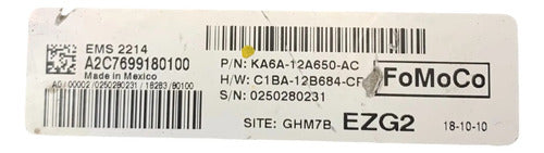 Pcm Computadora Ford Fiesta 1.6l 2019 Ka6a-12a650-ac