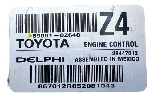 Computadora Toyota Corolla 1.8l 2015 89661-0z640 (z4)