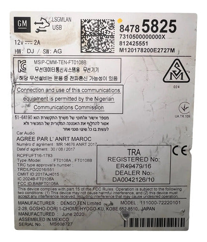 Estéreo Receptor Chevrolet Malibu 2019-2020 84785825