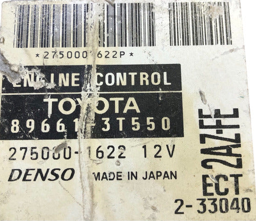 Computadora Toyota Camry 2002 89661-3t550