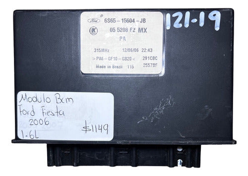 Modulo Bcm Ford Fiesta 1.6l 2006 6s65-15604-jb