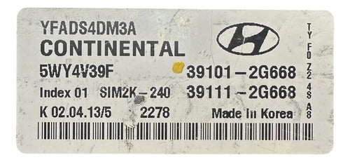 Computadora Hyundai Sonata 2.4l 11-14 39101-2g668