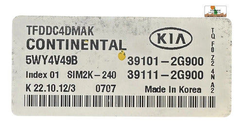 Computadora Kia Optima 2.4l 11-13 39101-2g900