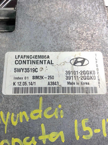 Computadora Hyundai Sonata 2.4l 2015-2017 39101-2ggk0