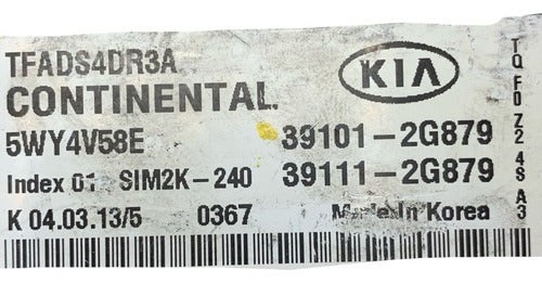 Computadora Kia Optima 2.4l 11-13 39101-2g879