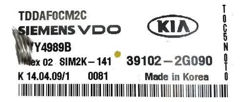 Pcm Computadora Kia Forte 2.0l A/t 2010 39102-2g090 P1 P2