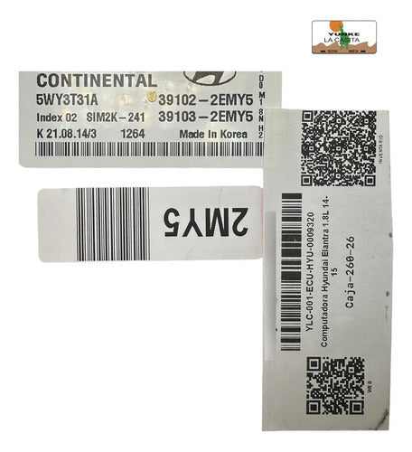 Computadora Hyundai Elantra 1.8l 14-15 39102-2emy5
