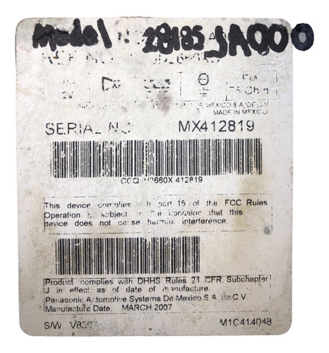 Estereo Con Control De Clima Nissan Altima 07-08 28185 Ja000