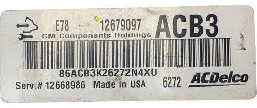 Computadora Chevrolet Sonic 1.4l 2017 12679097 (acb3)