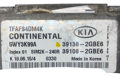 Computadora Kia Optima 2.4l 2014-2015 39138-2gbe6