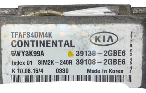 Pcm Computadora Kia Optima 2.4l 2014-2015 39138-2gbe6 P1