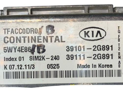 Pcm Computadora Kia Óptima 2011-2013 2.4l 39101-2g891 P2